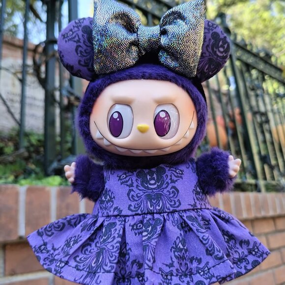 Disney Haunted Mansion Mickey Pumpkin Dress with Minnie Ears Labubu Outfit - Picture 2 of 7